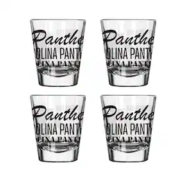 Logo Brands - Carolina Panthers 4-Pack 2oz. Shot Glass Set - Multicolor