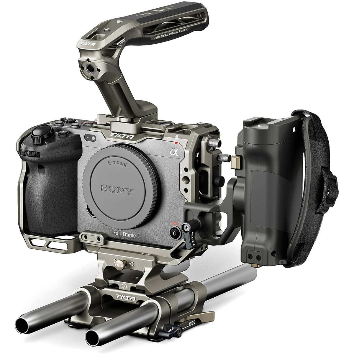 Tilta - Full Camera Cage Pro Kit for Sony FX3 & FX30 V2, Titanium Gray