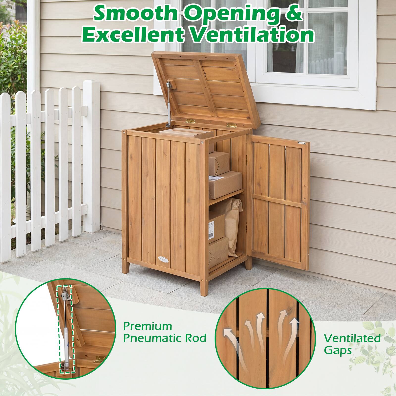 Smooth Opening & Excellent Ventilation

Premium Pneumatic Rod

Ventilated Gaps