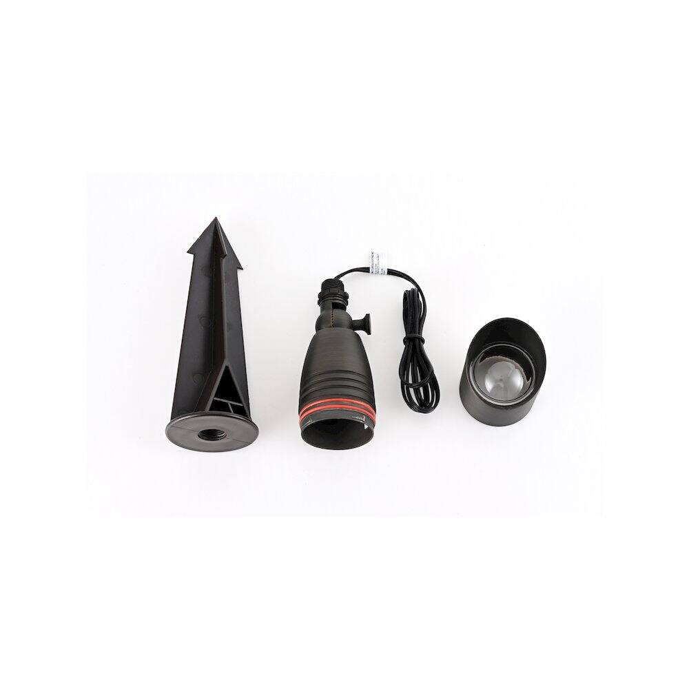 Front. Elitco Lighting - Outdoor 12V Cast Brass Spot Light, 3 inch Wide x 8.5 inch High - Dark Bronze.