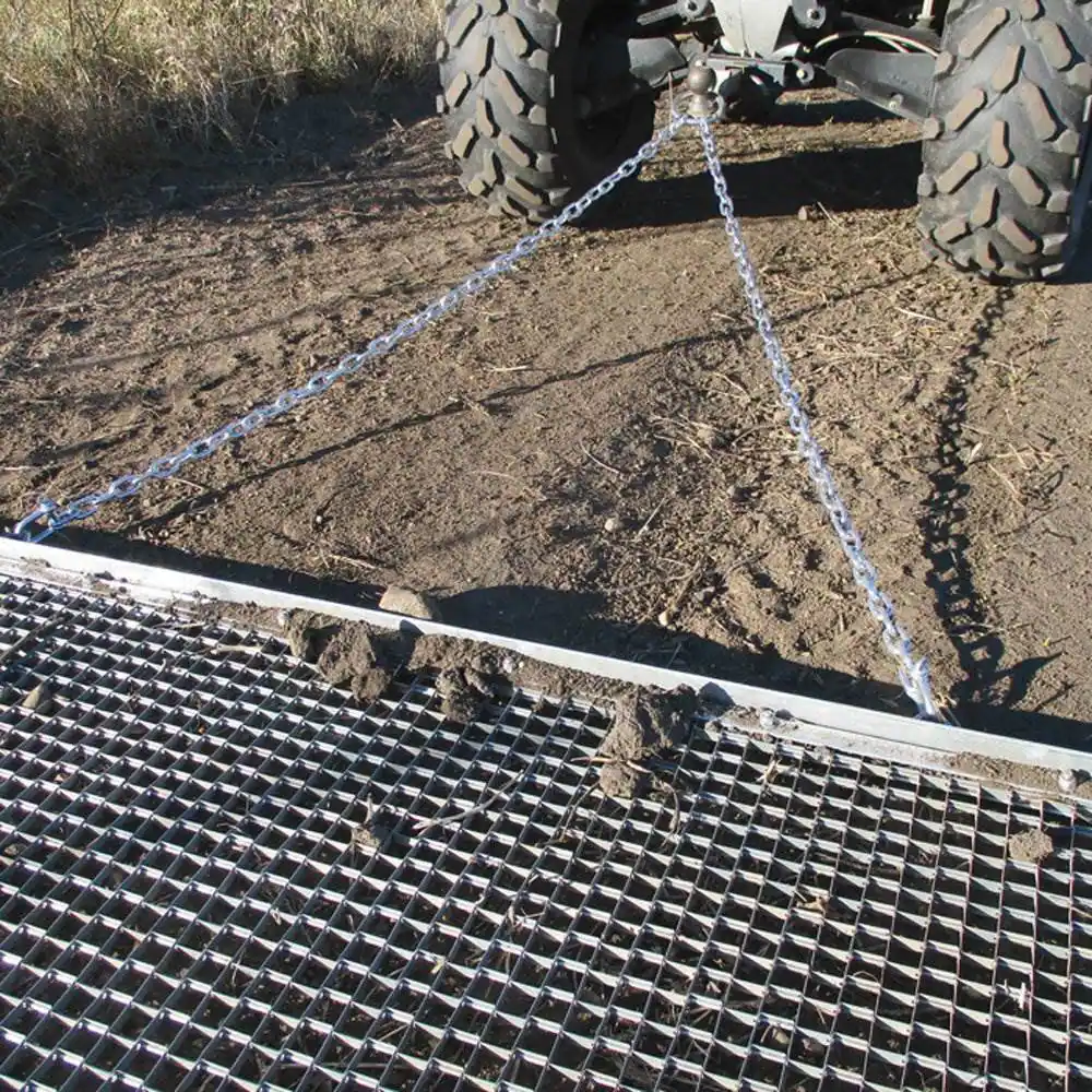 Alt View 2. Yard Tuff - Yard Tuff 5 x 4.5' Steel Durable Chain Field Lawn Level ATV Drag Mat (2 Pack) - Silver.