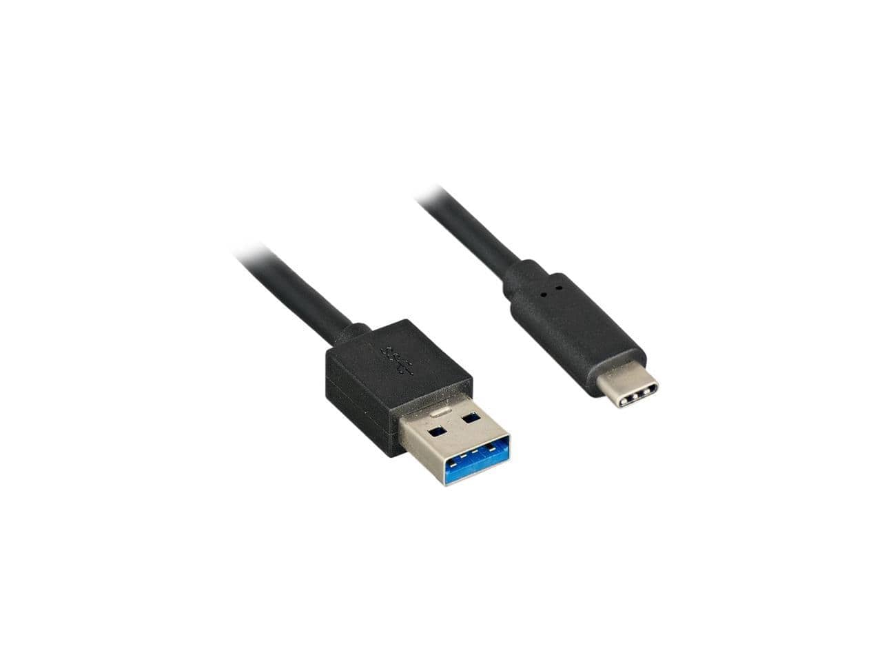 Nippon Labs - 3 ft. USB Type C 3.1 Gen 2 Male to Type A Male Cable,10G, 3A, Black USB Type-C Cable, 30C-10UC-32AC1-1