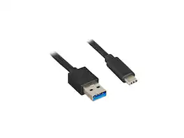 Nippon Labs - 3 ft. USB Type C 3.1 Gen 2 Male to Type A Male Cable,10G, 3A, Black USB Type-C Cable, 30C-10UC-32AC1-1