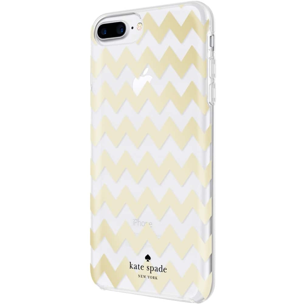 Customer Reviews Kate Spade New York Case For Apple Iphone 7 Plus Clear Chevron Gold Foil Ksiph 069 Cvcg Best Buy
