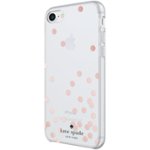 Front Zoom. kate spade new york - Case for Apple® iPhone® 7 - Clear/confetti dot rose gold foil.