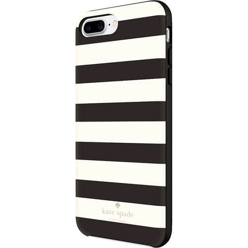 kate spade new york - Protective Hardshell Case for Apple® iPhone® 7 Plus and iPhone® 6/6s Plus - Candy Stripe Cream/Black - Larger Front