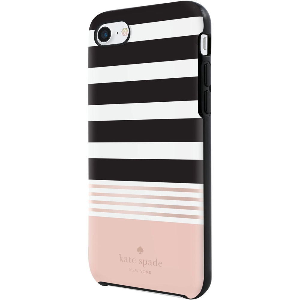 kate spade new york Case for Apple® iPhone® 7 Black/white/rose gold foil  KSIPH-055-STBWR - Best Buy