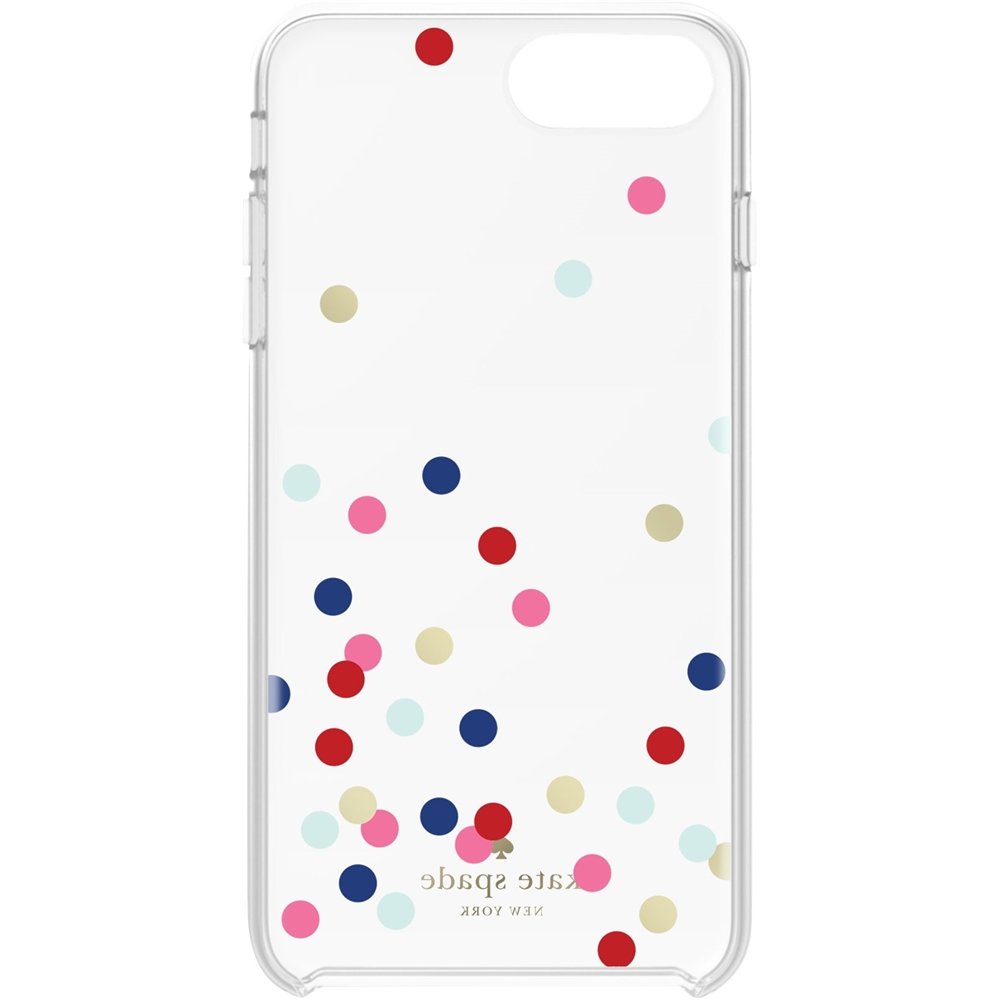 case for apple iphone 7 plus - clear/gold foil/confetti dot multi