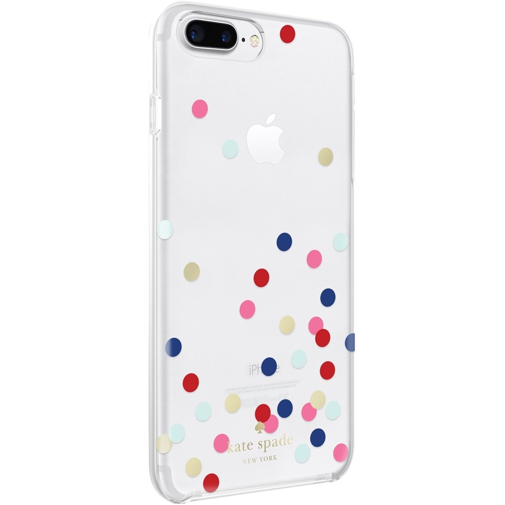 case for apple iphone 7 plus - clear/gold foil/confetti dot multi