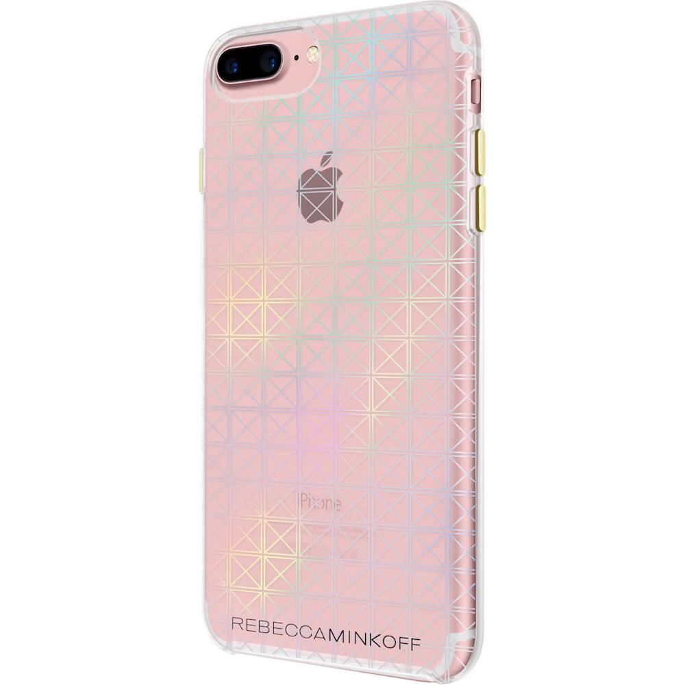 Front. Incipio - Rebecca Minkoff Double Up Case for Apple® iPhone® 7 Plus - Stud Print Clear/Holographic Foil.