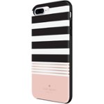 Front Zoom. kate spade new york - Case for Apple® iPhone® 7 Plus - White/stripe 2 black/rose gold foil.