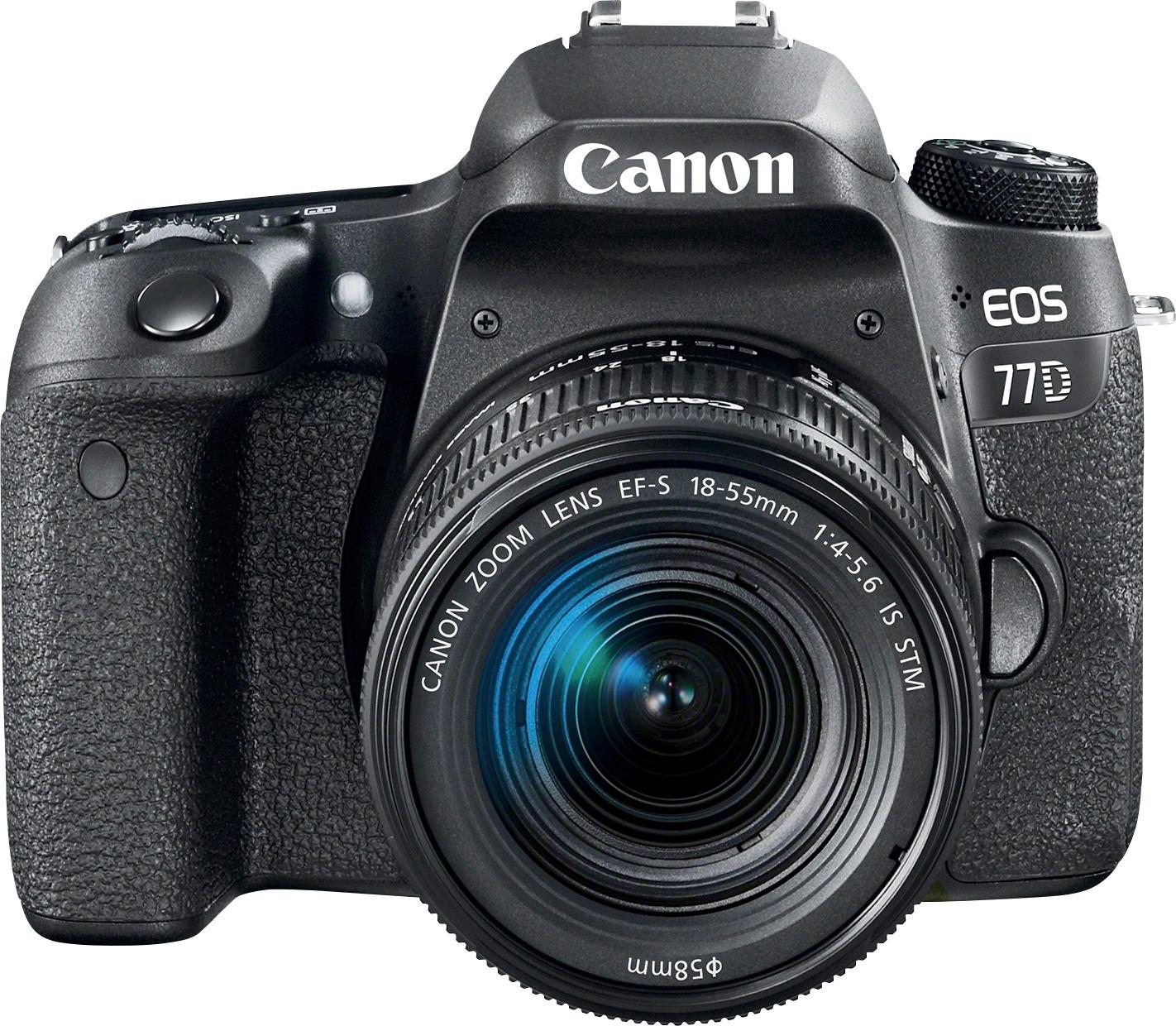 Trots Peregrination Af en toe Best Buy: Canon EOS 77D DSLR Camera with EF-S 18-55mm IS STM Lens Black  1892C016