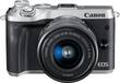 Canon - EOS M6 Mirrorless Camera with EF-M 15-45mm f/3.5-6.3 IS STM Zoom Lens - Silver - Larger Front
