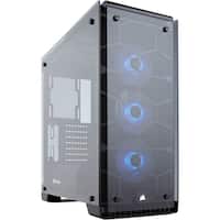 CORSAIR - Crystal Series 570X RGB ATX Mid-Tower Case - Black - Front_Zoom