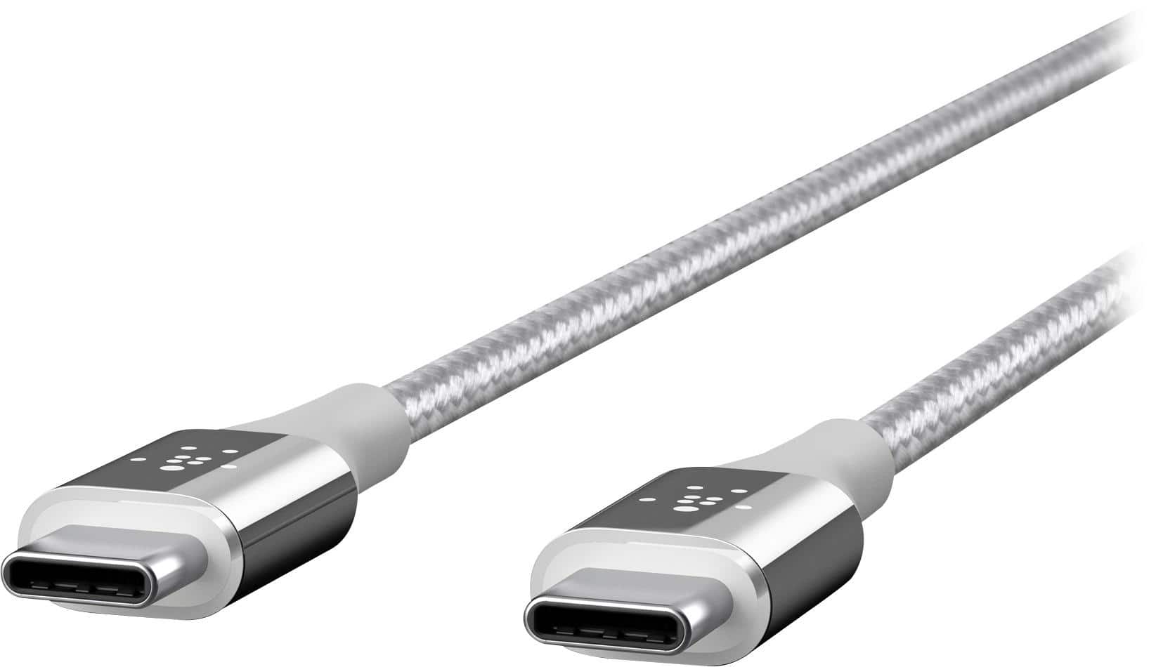 Front. Belkin - MIXIT 4' USB Type C-to-USB Type C Cable - Silver.