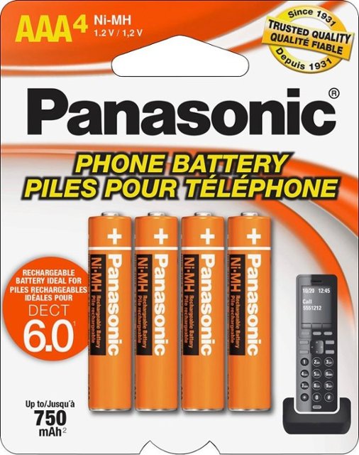 Panasonic Rechargeable AAA Batteries (4-Pack) HHR-4DPA/4B