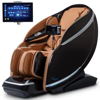 Front. Alfine - Alfine A688 Heaven Duet Massage Chair 4Dx3D Dual-Mechanism Zero Gravity Full Body Relaxation - Brown.