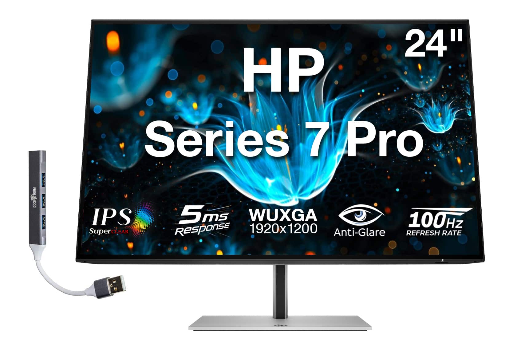 "HP - Series 7 Pro 24"" WUXGA IPS Monitor, 5ms Response Time, Anti-Glare, Flicker Free, Displayport, HDMI & DKZ Hub - Black/Silver" price history on PriceWatchPro