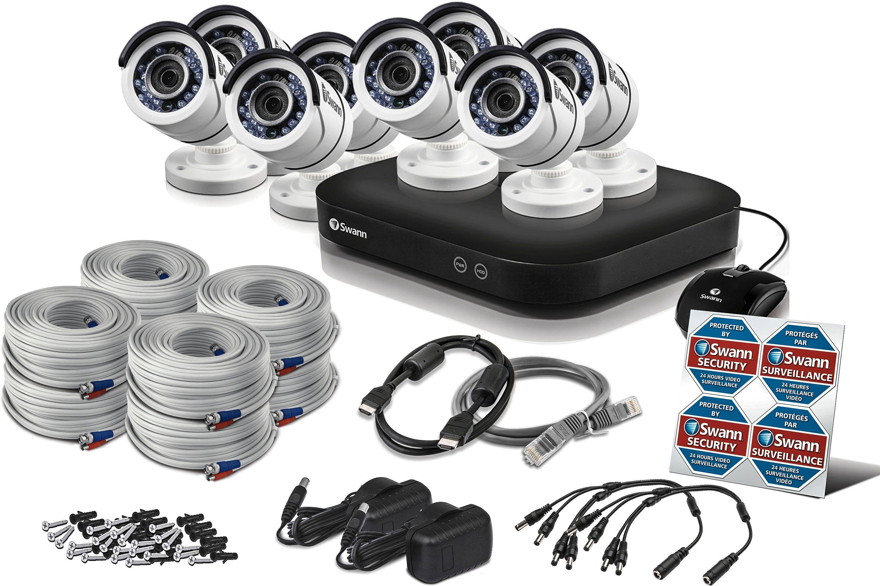 Alt View 11. Swann - PRO SERIES HD 8-Channel, 8-Camera Indoor/Outdoor Wired 2TB DVR Surveillance System - Black/white.