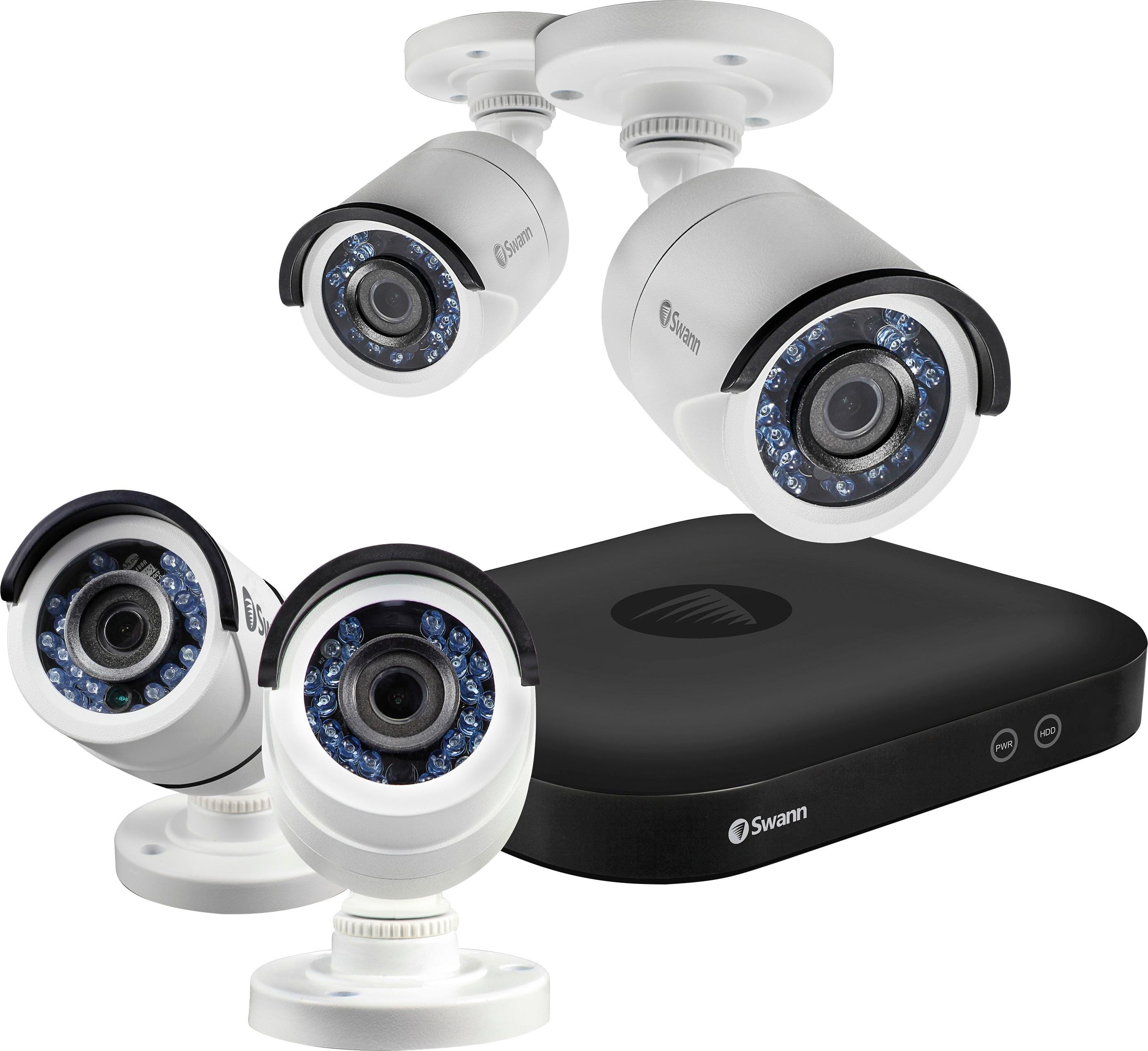Alt View 12. Swann - PRO SERIES HD 8-Channel, 4-Camera Indoor/Outdoor Wired 2TB DVR Surveillance System - Black/white.