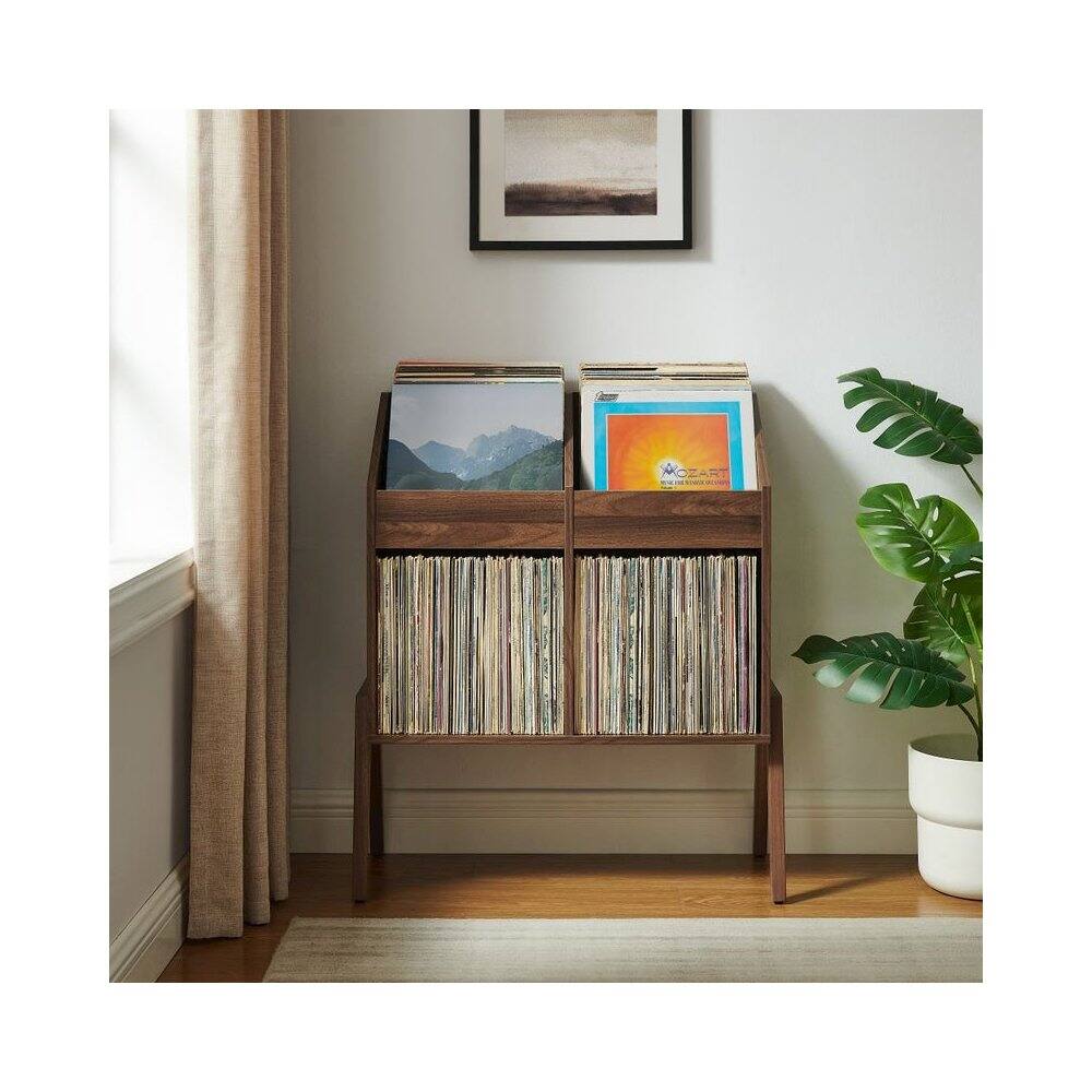 Alt View 1. Crosley Furniture - Luna Vinyl Record Storage Stand - Brown.