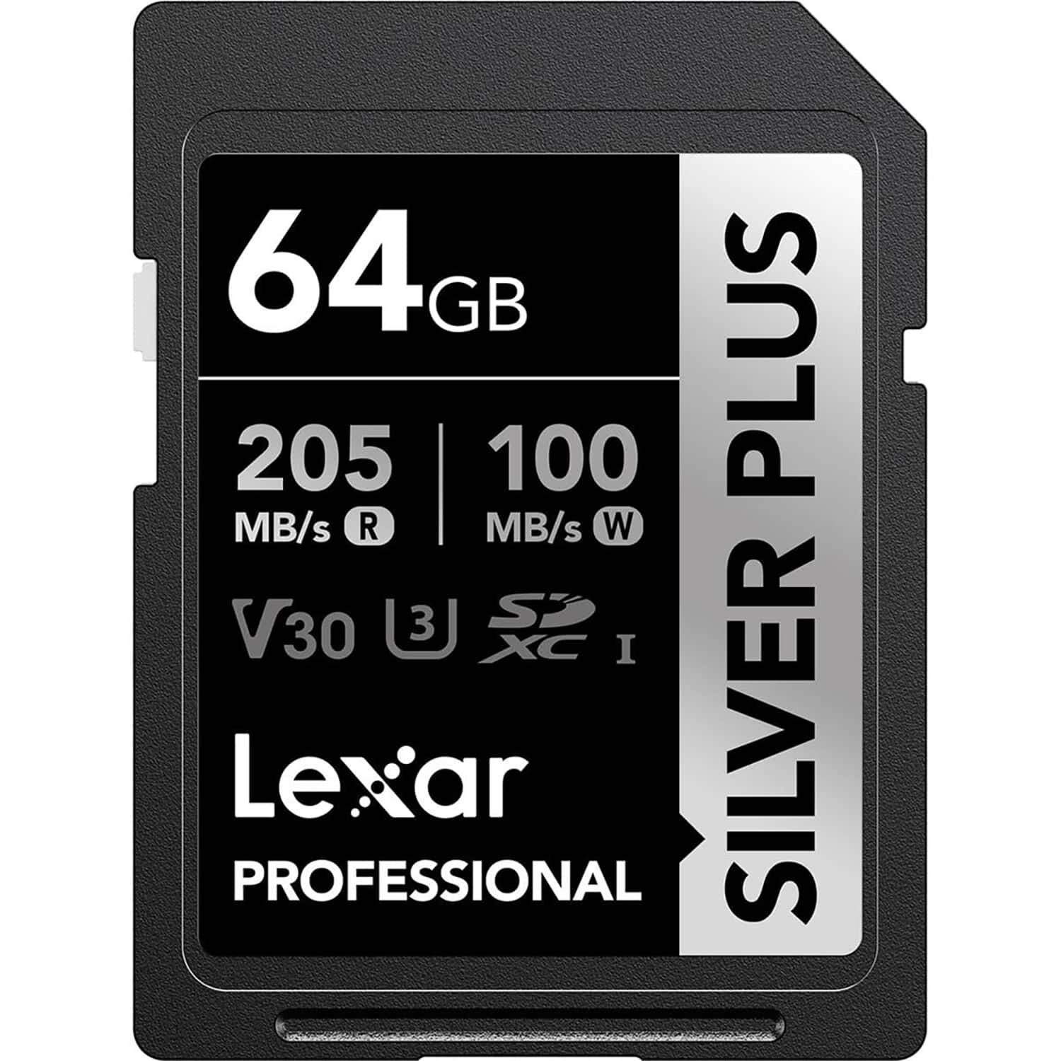 Lexar - Professional SILVER PLUS 64GB SDXC UHS-I Card 64GB LSDSIPL064G-BNNNU