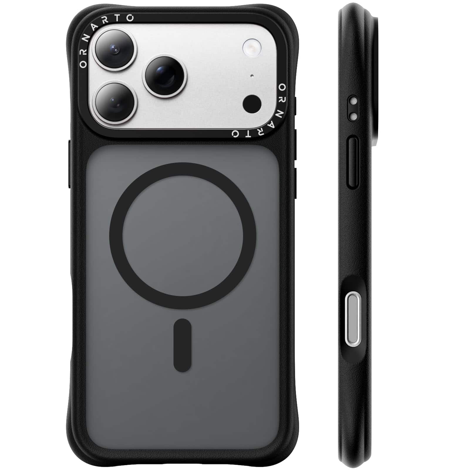 Ornarto - for iPhone 17 Pro Max Case 6.9", Slim Shockproof Translucent Matte Phone Case with MagSafe - Black