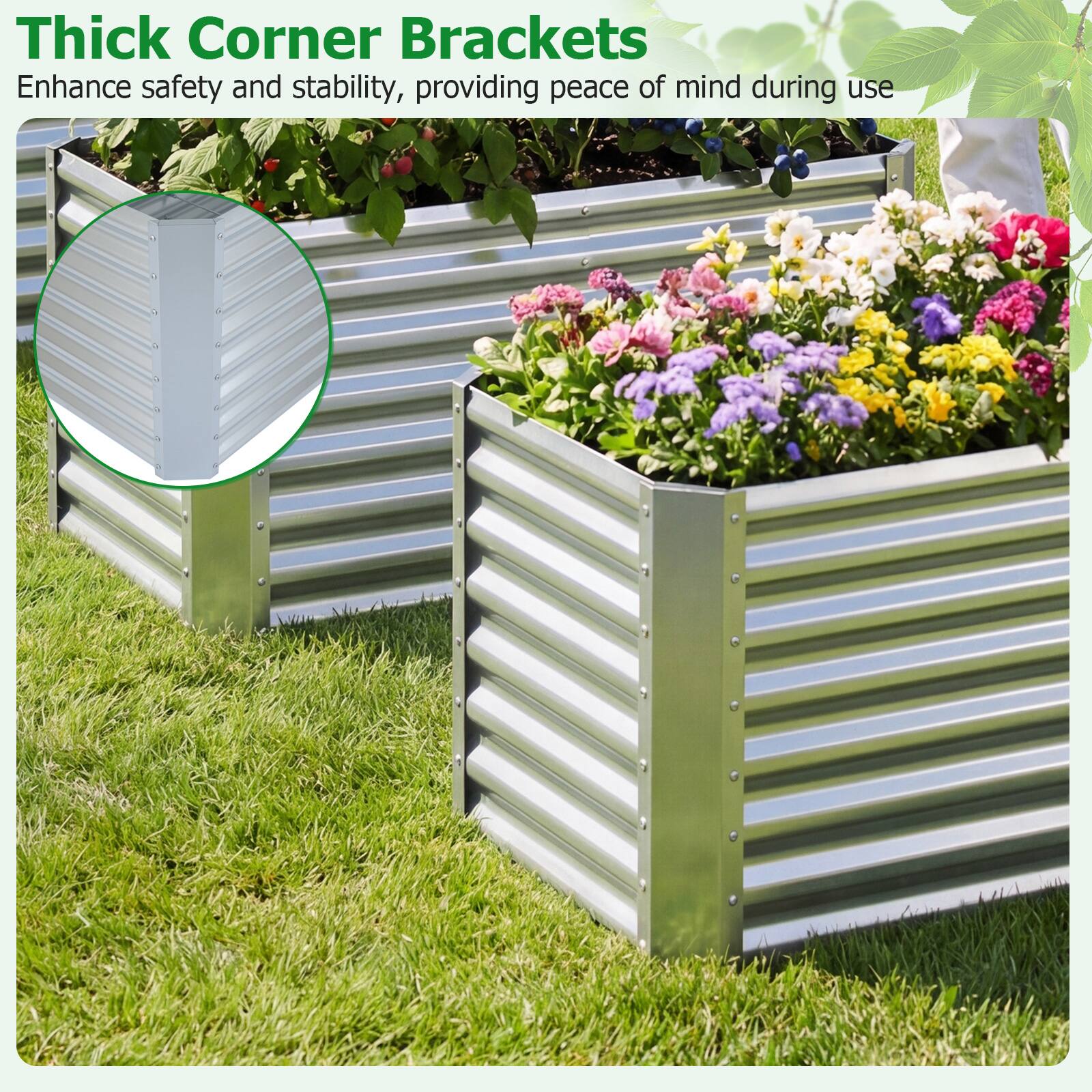 Thick Corner Brackets  
Enhance safety and stability, providing peace of mind during use