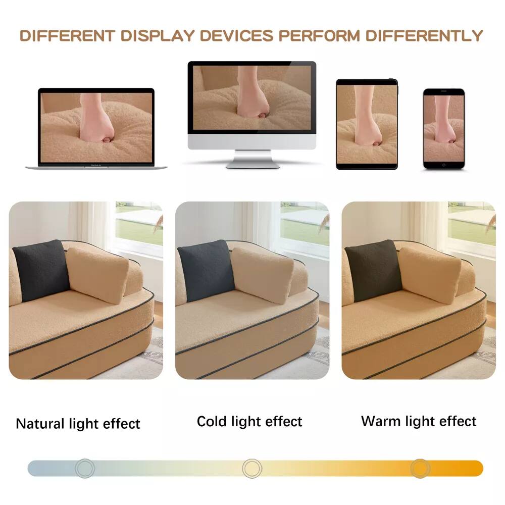 DIFFERENT DISPLAY DEVICES PERFORM DIFFERENTLY

Natural light effect  
Cold light effect  
Warm light effect
