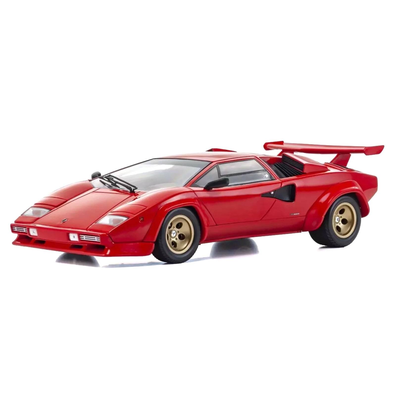 Alt View 4. Kyosho - Lamborghini Countach LP 5000 Quattrovalvole Red with Gold Wheels 1/18 Diecast Model Car by Kyosho.