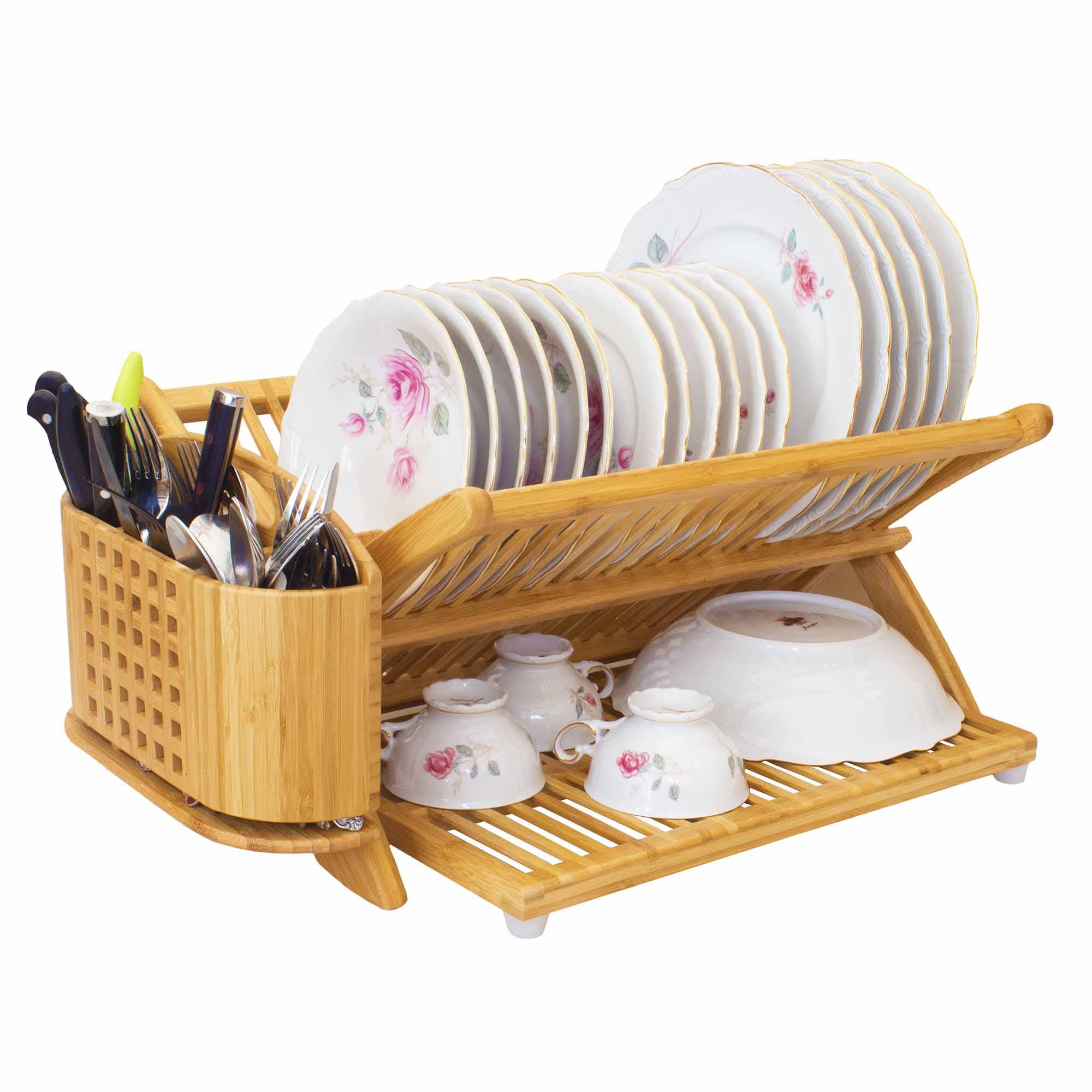 Back. Totally Bamboo - "Eco" Collapsible Bamboo Dish Drying Rack.