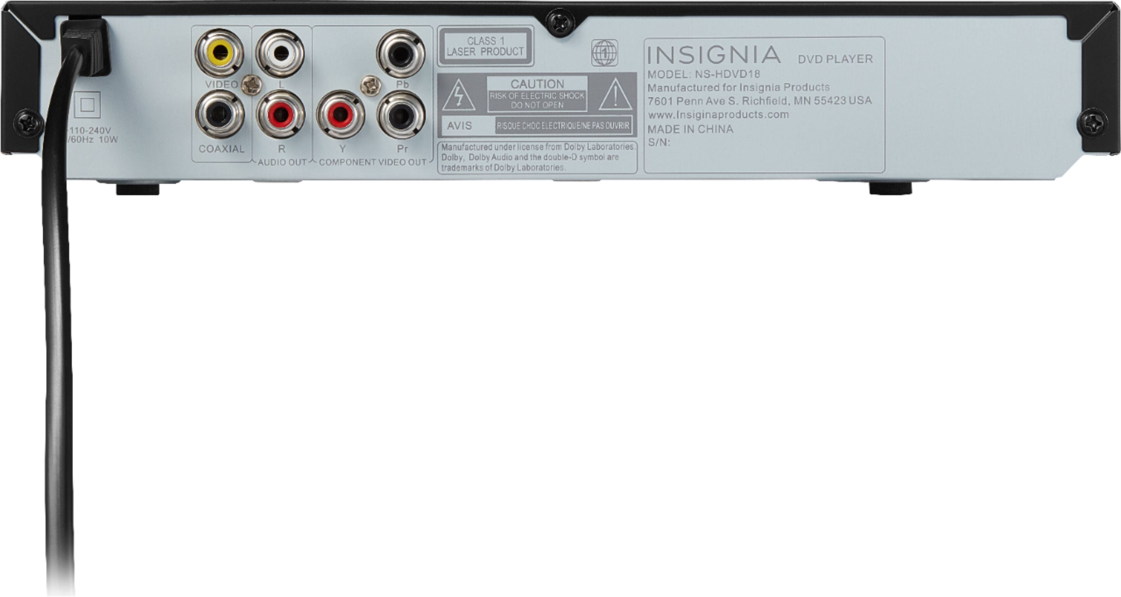 Back. Insignia™ - DVD Player - Black.