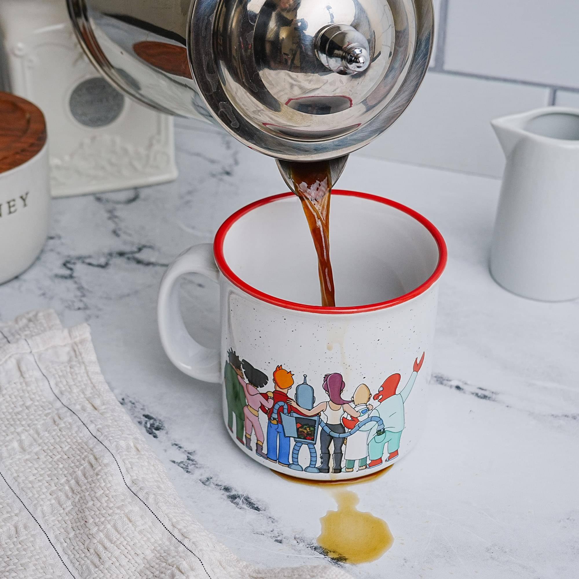 Alt View 3. Silver Buffalo - Futurama Planet Express Crew Ceramic Camper Mug | Holds 20 Ounces - White.