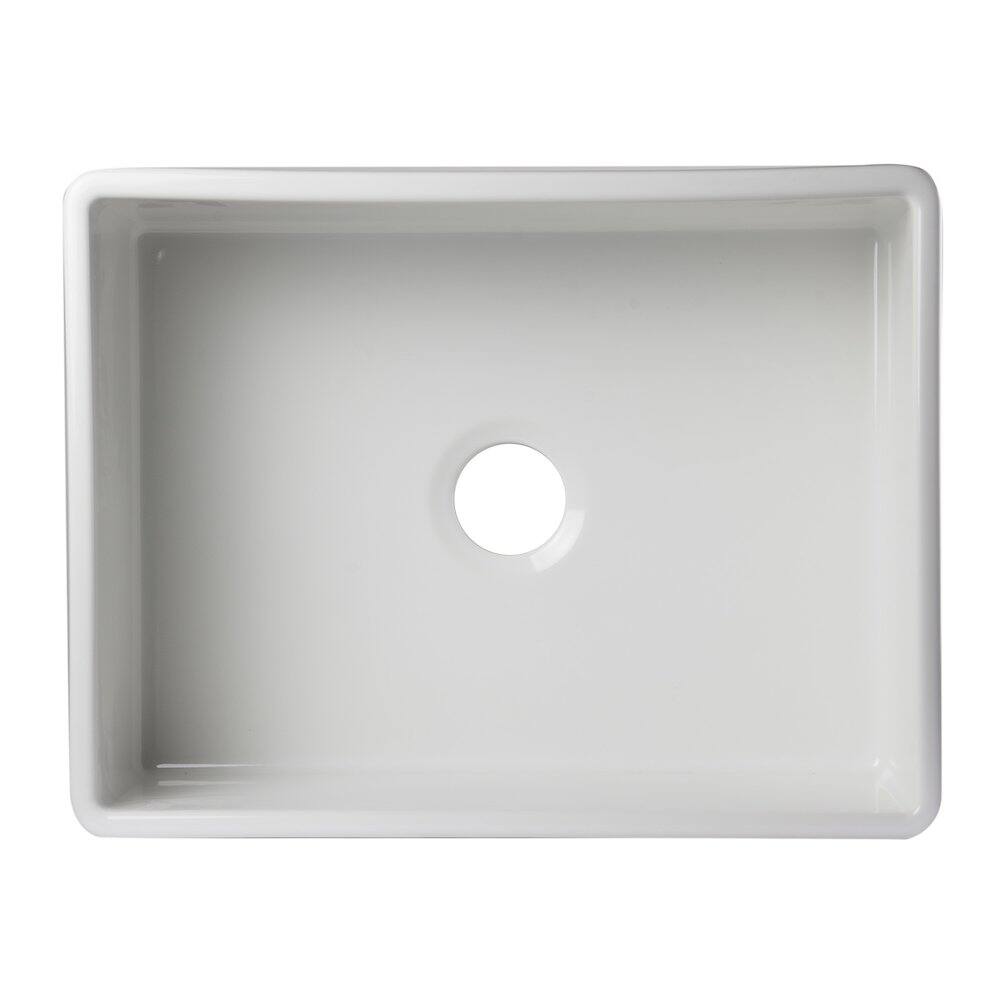 Alt View 6. Alfi - ALFI brand White 26 Decorative Lip Apron Single Bowl Fireclay Farmhouse Kitchen Sink - White.