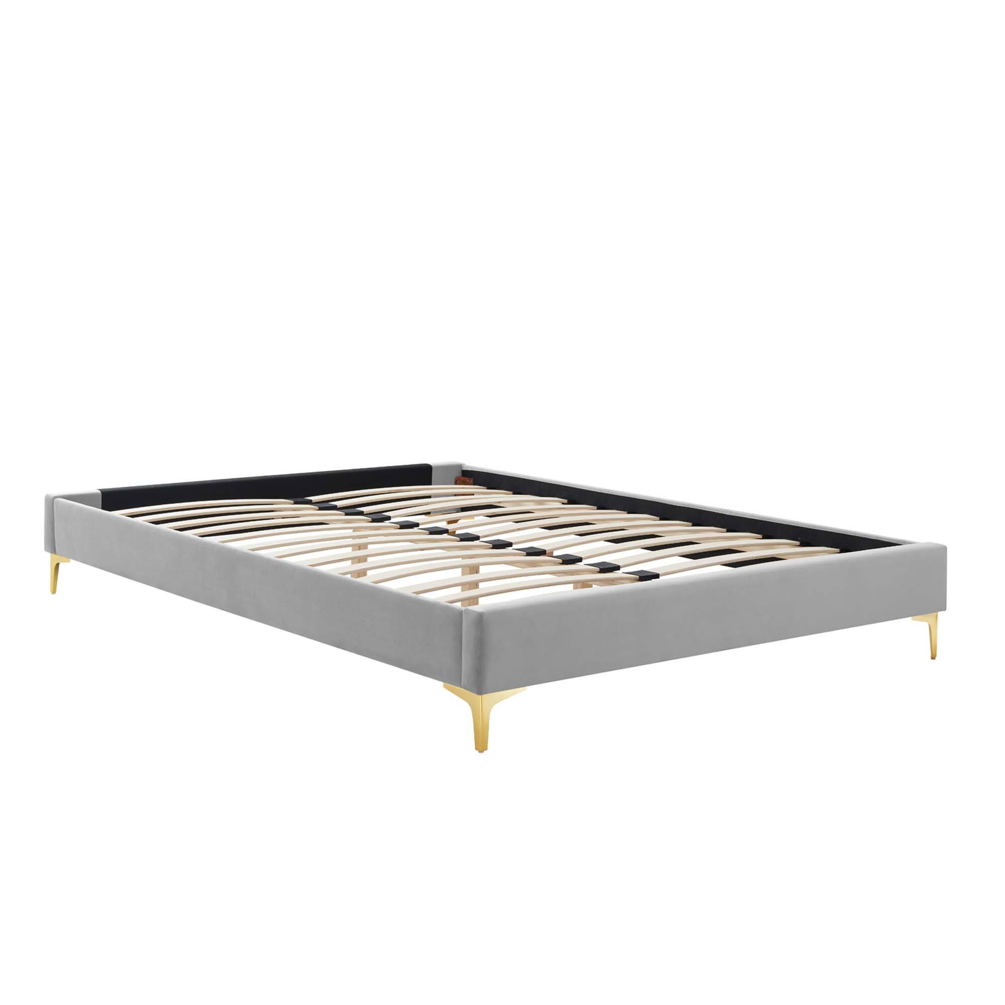 Alt View 10. Modway - Amber Tufted Performance Velvet Twin Platform Bed - Gray.