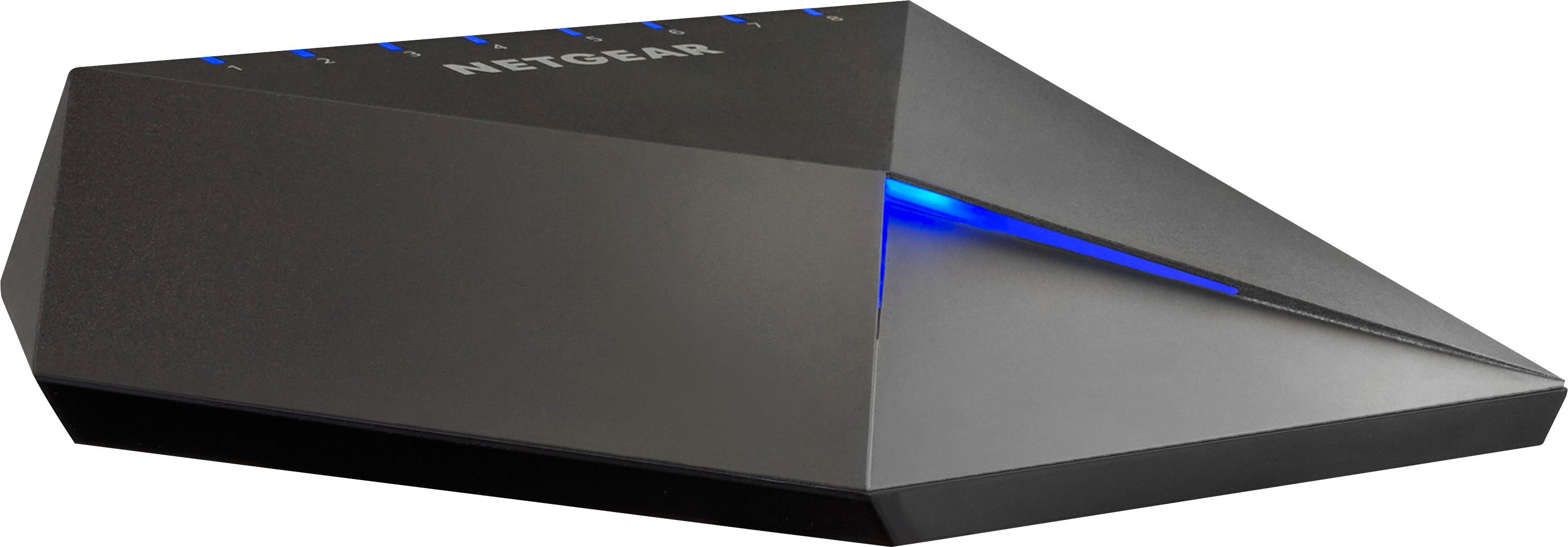 Angle View: NETGEAR - Nighthawk S8000 10/100/1000 Mbps Gigabit Gaming & Streaming Switch - Gray