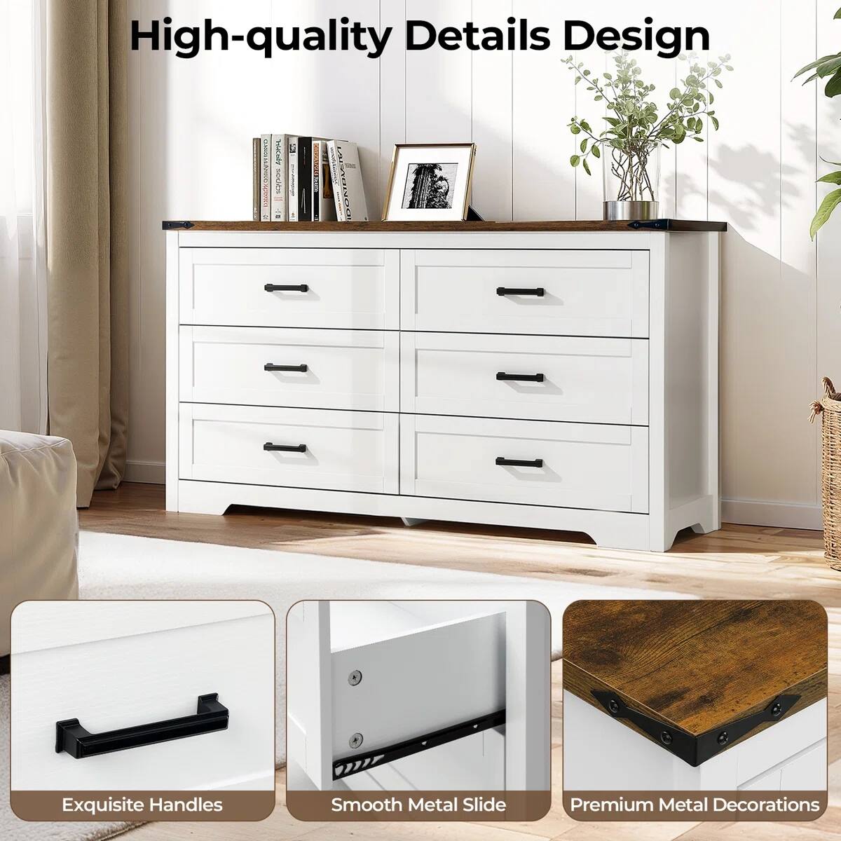 High-quality Details Design

- Exquisite Handles
- Smooth Metal Slide
- Premium Metal Decorations