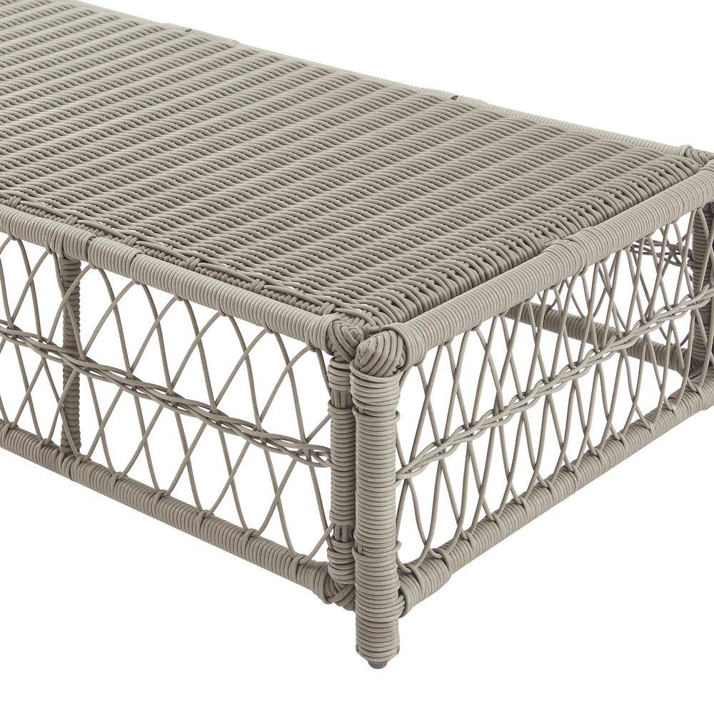 Alt View 6. Crosley Furniture - Thatcher Wicker Outdoor Coffee Table Ottoman - Creme.