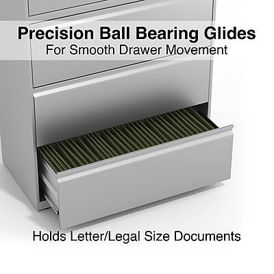 Precision Ball Bearing Glides  
For Smooth Drawer Movement  

Holds Letter/Legal Size Documents