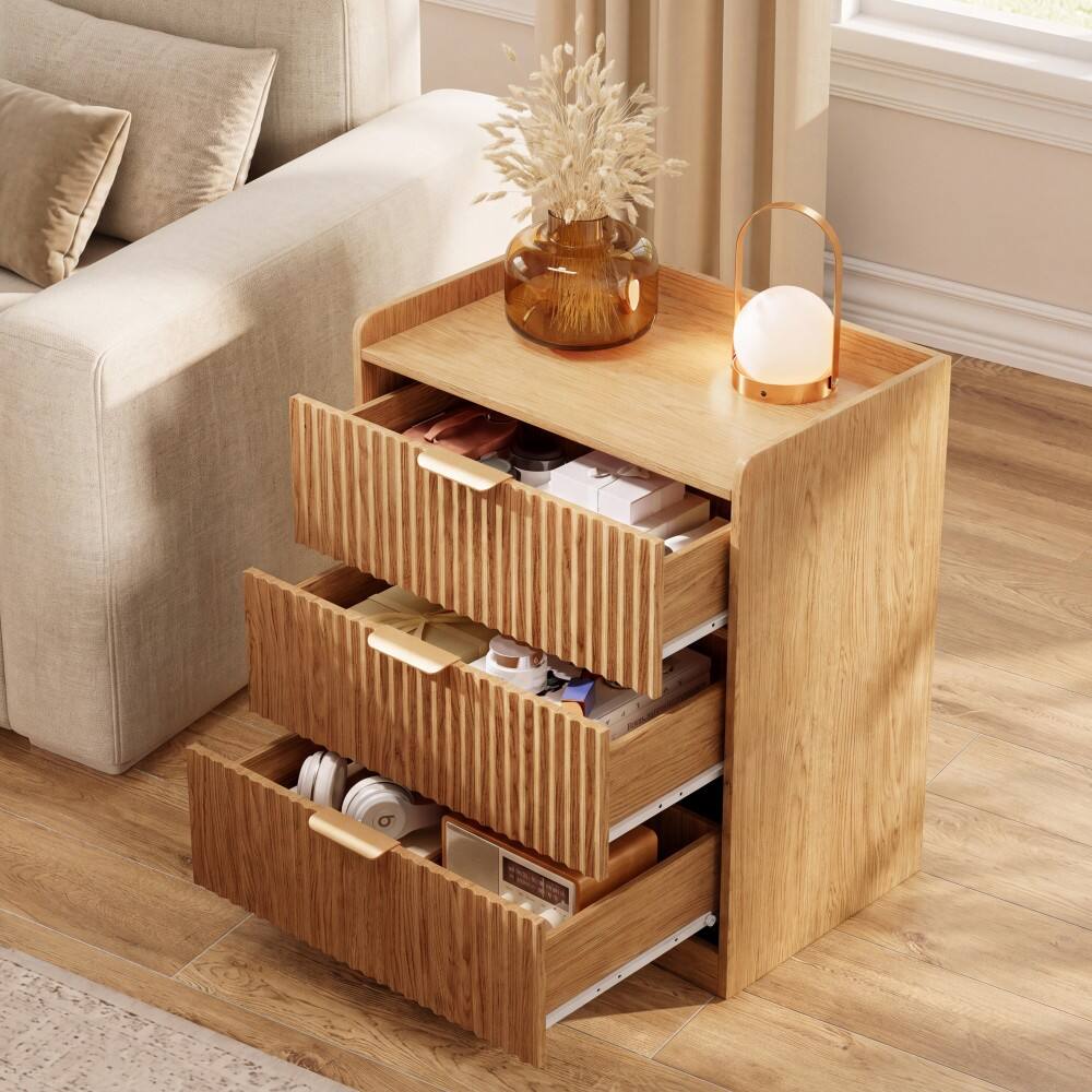Alt View 7. Furnulem - Dresser Standard Dresser for Bedroom Large Wood Storage Dressers of Drawers Modern Organizer Cabinet - 3 Drawers.