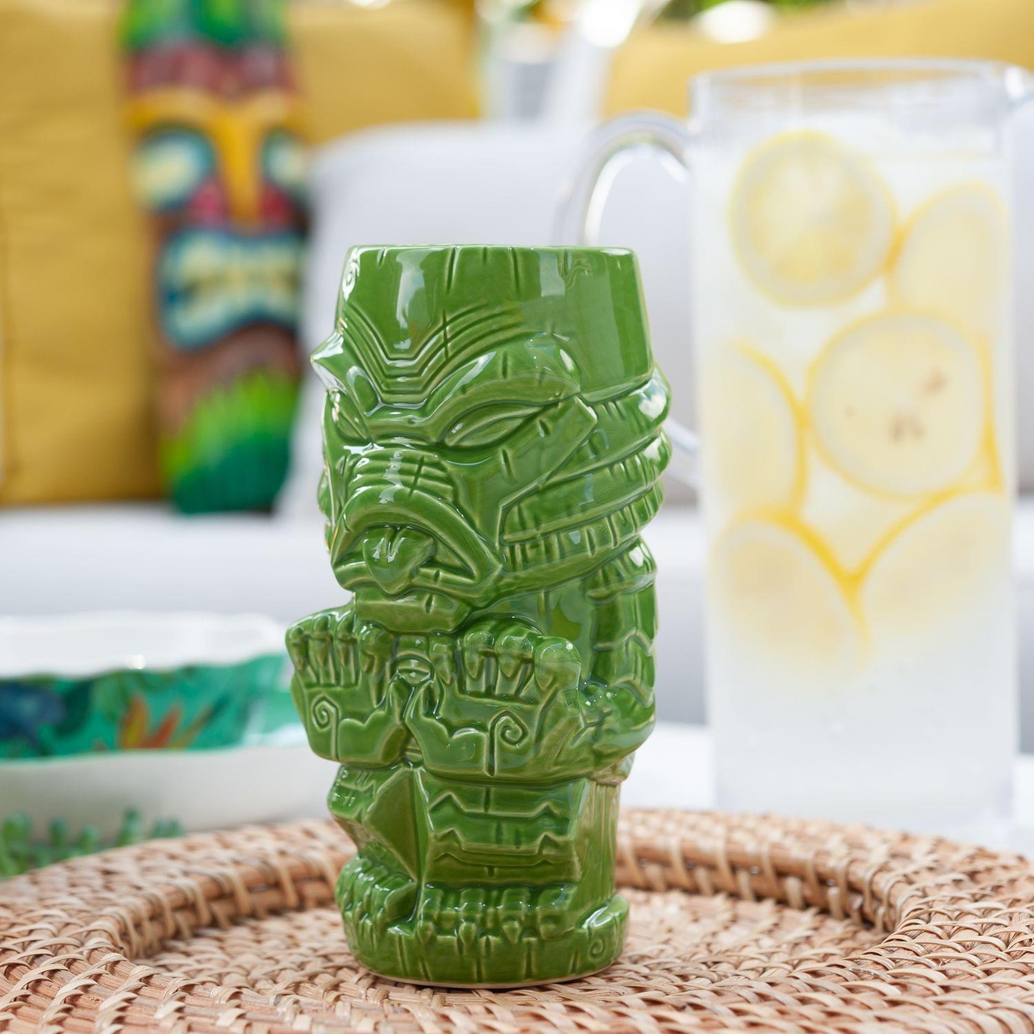 Alt View 4. ThinkGeek - Geeki Tikis Monsters Gill-Man Ceramic Mug | Holds 18 Ounces - Green.