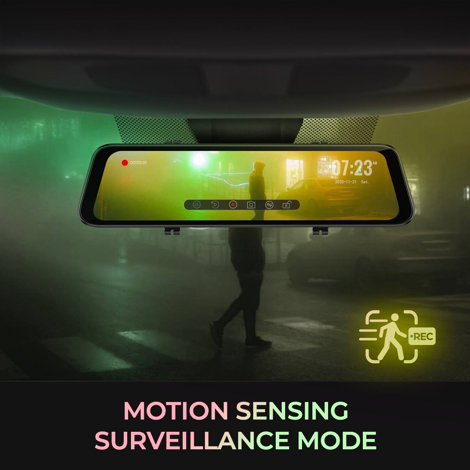00:02:01 07:23" 2020-11-21 Sat P REC MOTION SENSING SURVEILLANCE MODE

MOTION SENSING SURVEILLANCE MODE