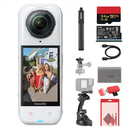 Bundle - Insta360 - X5 8K 360 Waterproof Action Camera (White) - White Advanced