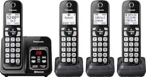 Panasonic - KX-TGD564M Link2Cell DECT 6.0 Expandable Cordless Phone System with Digital Answering System - Black - Angle_Zoom