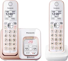 Panasonic - KX-TGD562G Link2Cell DECT 6.0 Expandable Cordless Phone System with Digital Answering System - White/rose gold - Angle_Zoom