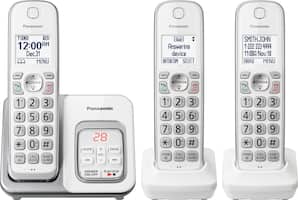 Panasonic - KX-TGD533W DECT 6.0 Expandable Cordless Phone System with Digital Answering System - White - Angle_Zoom