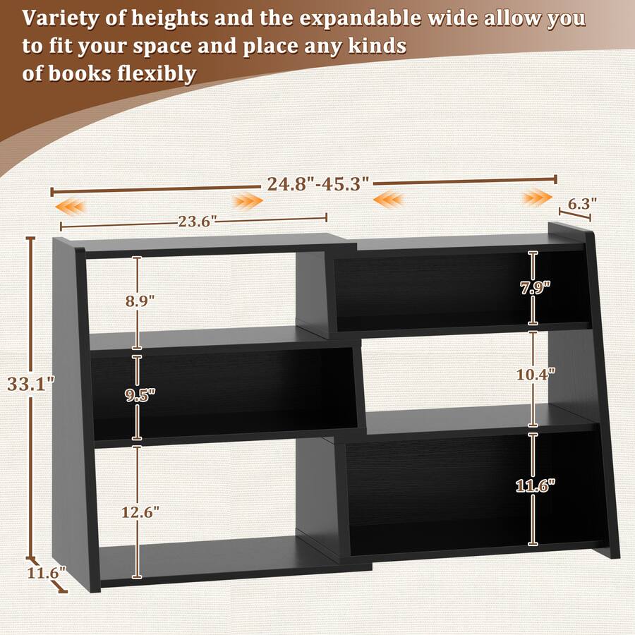 Aheaplus 4 Tier Small Extendable Ladder Bookshelf, Corner Bookshelf for ...
