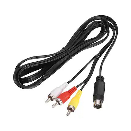 Front. Unique Bargains - 1pc 9Pin Male to 3RCA Jack Cable, 1.5m/5ft, 2.5mm PVC Copper Core Audio AUX Cable for TV/Amplifier/Speaker/Mobile - Black.