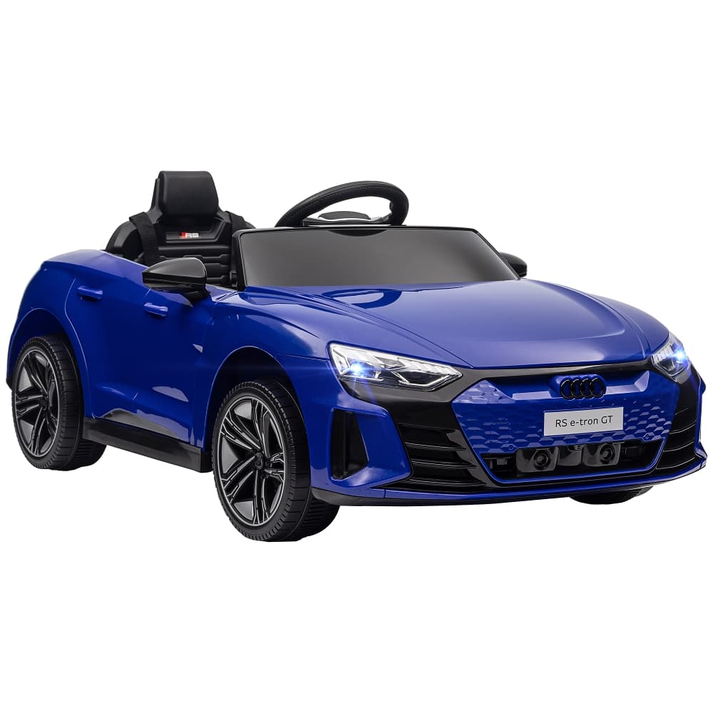 Front. Ropilly - Ropilly 12v licensed audi rs e-tron gt kids electric car with remote control, 3.1 MPH, Dark Blue.