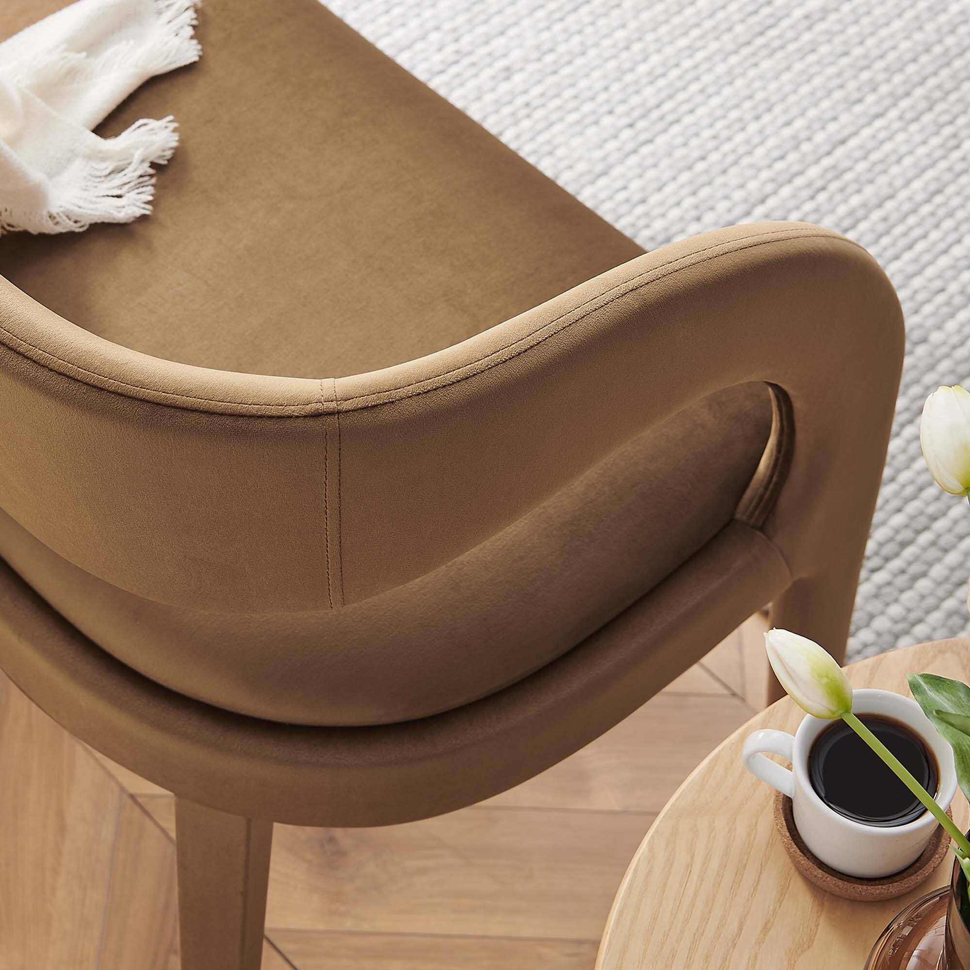 Alt View 5. Modway - Pinnacle Performance Velvet Accent Bench by Modway - Brown.